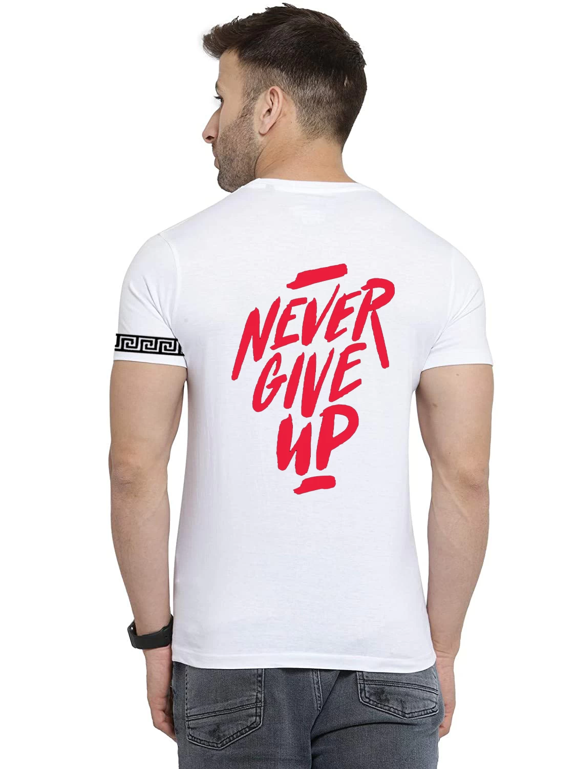 Men Printed Round Neck Polycotton  T-Shirt