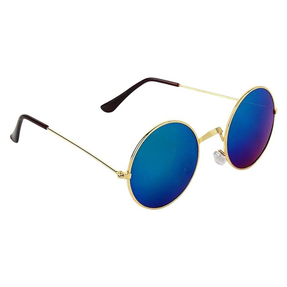 Round Blue Colour Sunglasses for Men & Women | UV Protected Stylish Retro Shades