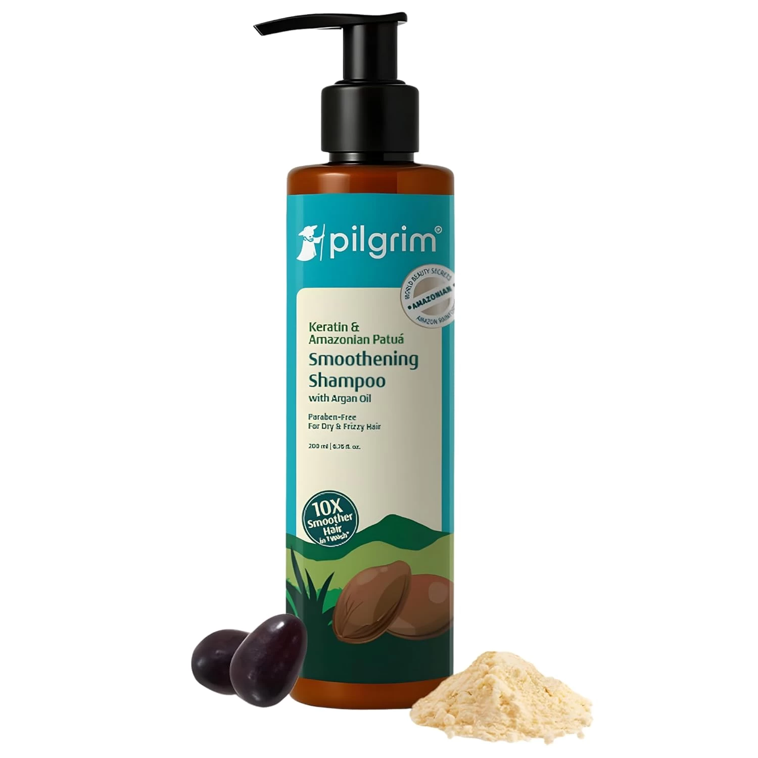 Pilgrim Patua & Keratin Hair SMOOTHENING SHAMPOO for Dry & Frizzy hair | Shampoo for Women & Men | Hair Smoothening & healthy scalp |