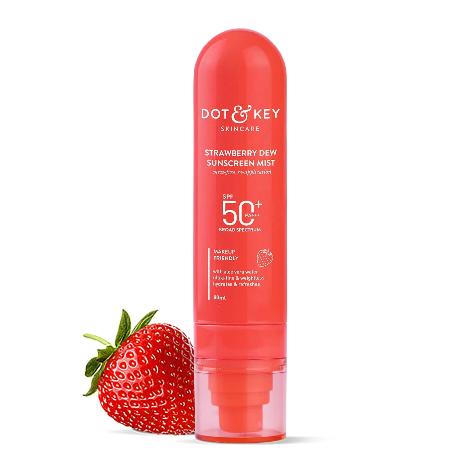 Dot & Key Sunscreen - SPF 50 PA++++ Strawberry Dew Sunscreen Mist SPF 50+, PA+++,All Skin Types (80 ml)