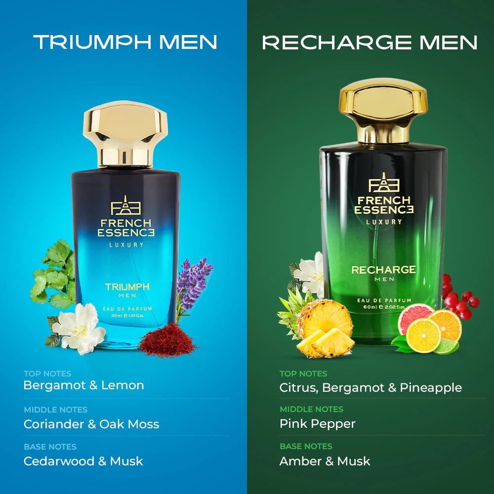 French Essence Triumph + Recharge  Luxury Perfume Combo