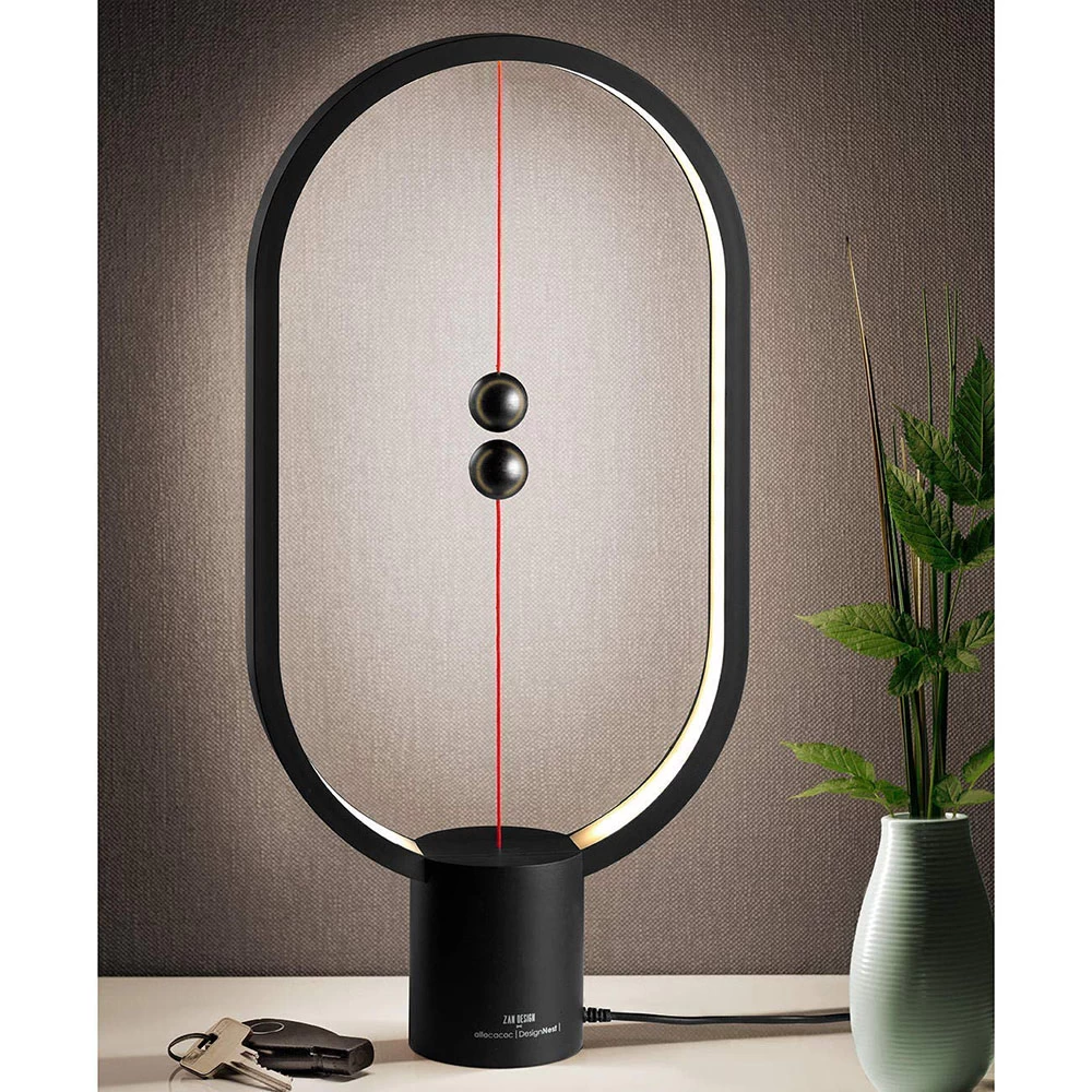 Creative LED Smart Balance Wireless Magnetic Suspension Adjustable Brightness Bedside Decoration Night Table Lamp (Multicolour)