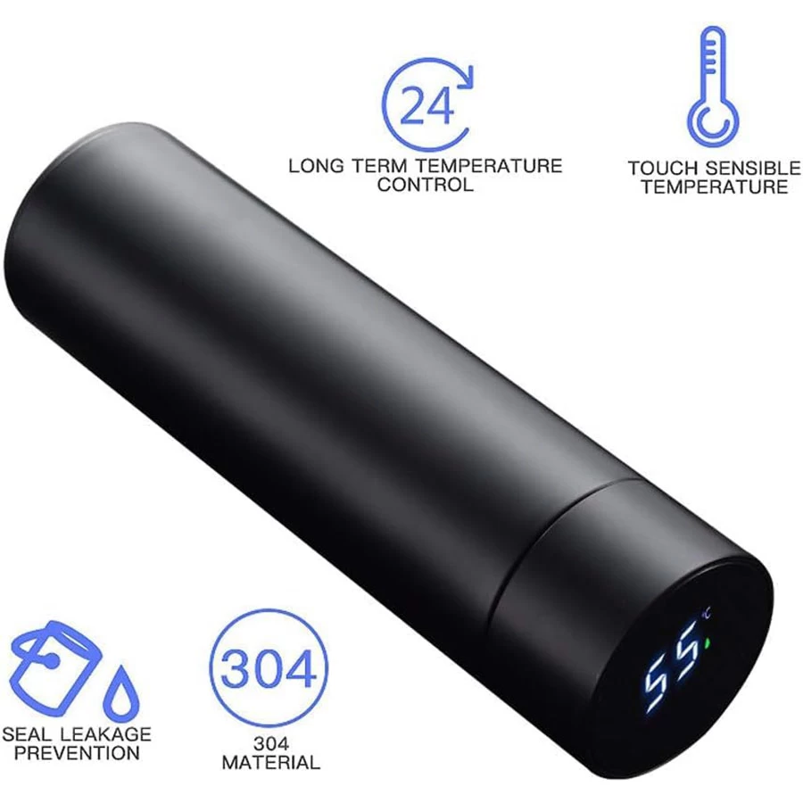 Intelligent Temperature Display Smart Water Cup, RED 500 ml Water Bottle