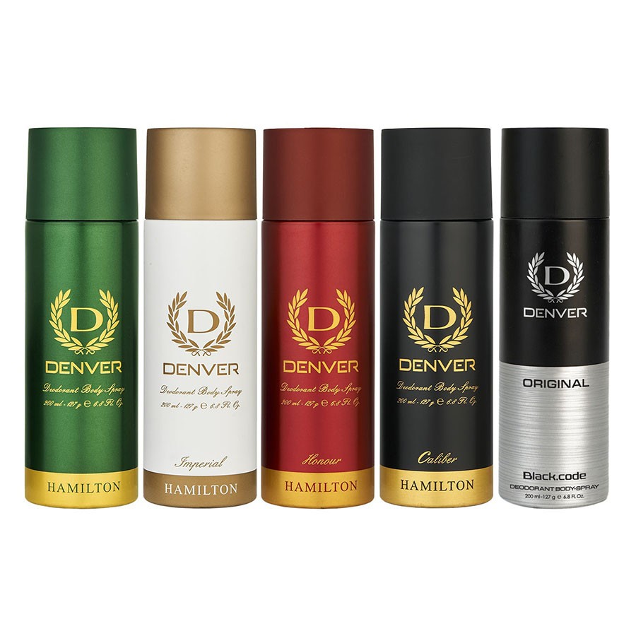 Denver Hamilton, Imperial, Honour, Caliber and Black Code Combo Deodorant Spray - For Men 1000 ml