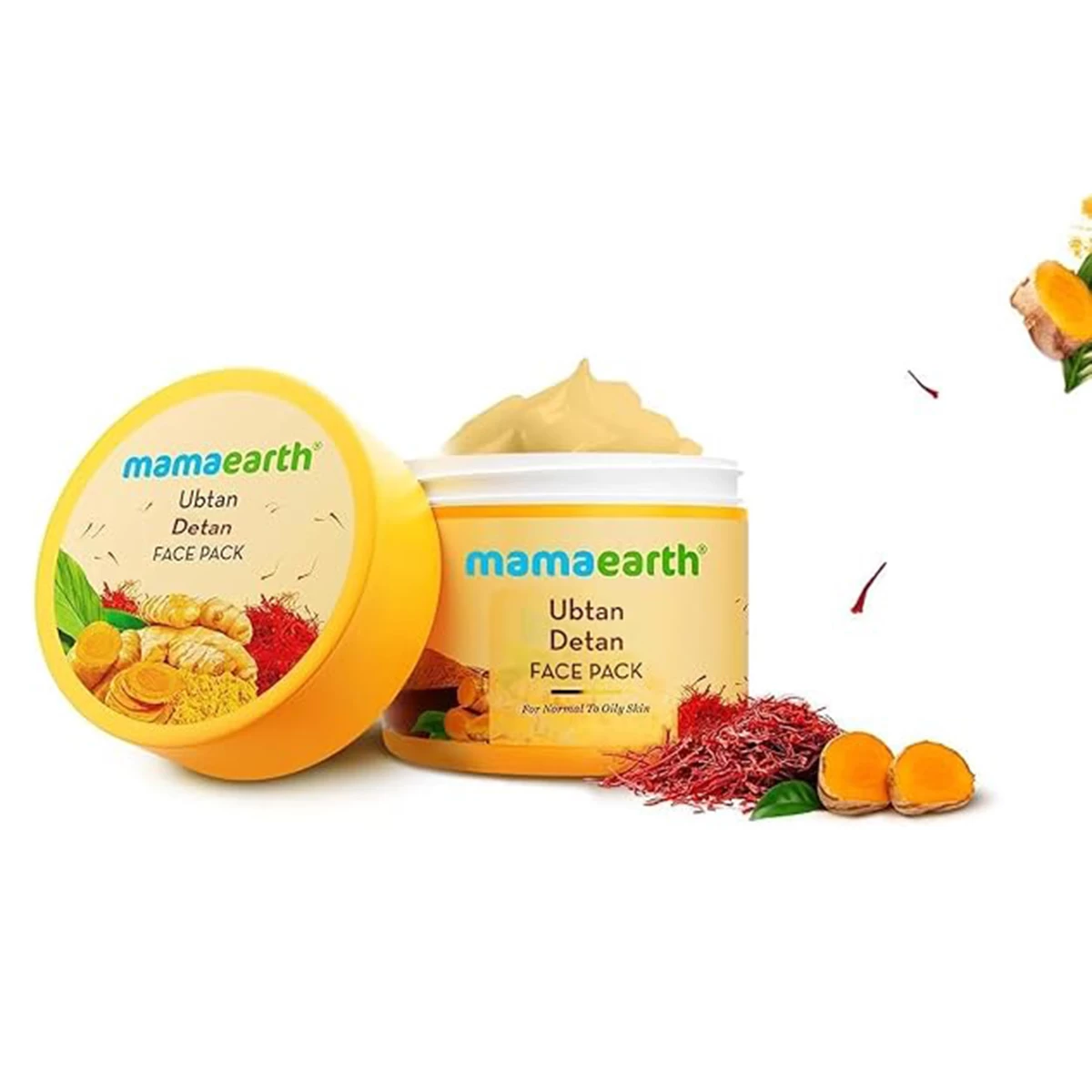 Mamaearth Ubtan Face Mask for Tan Removal & Skin Brightening | With Turmeric, Saffron & Apricot Oil | Evens Skin Tone, Adds Natural Glow, Soothes Skin | Toxin-Free & Dermatologically Tested | 100ml