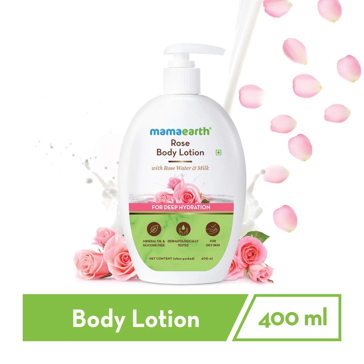 Rose body lotion, body lotion for dry skin, intense moisturization lotion, 400ml body lotion