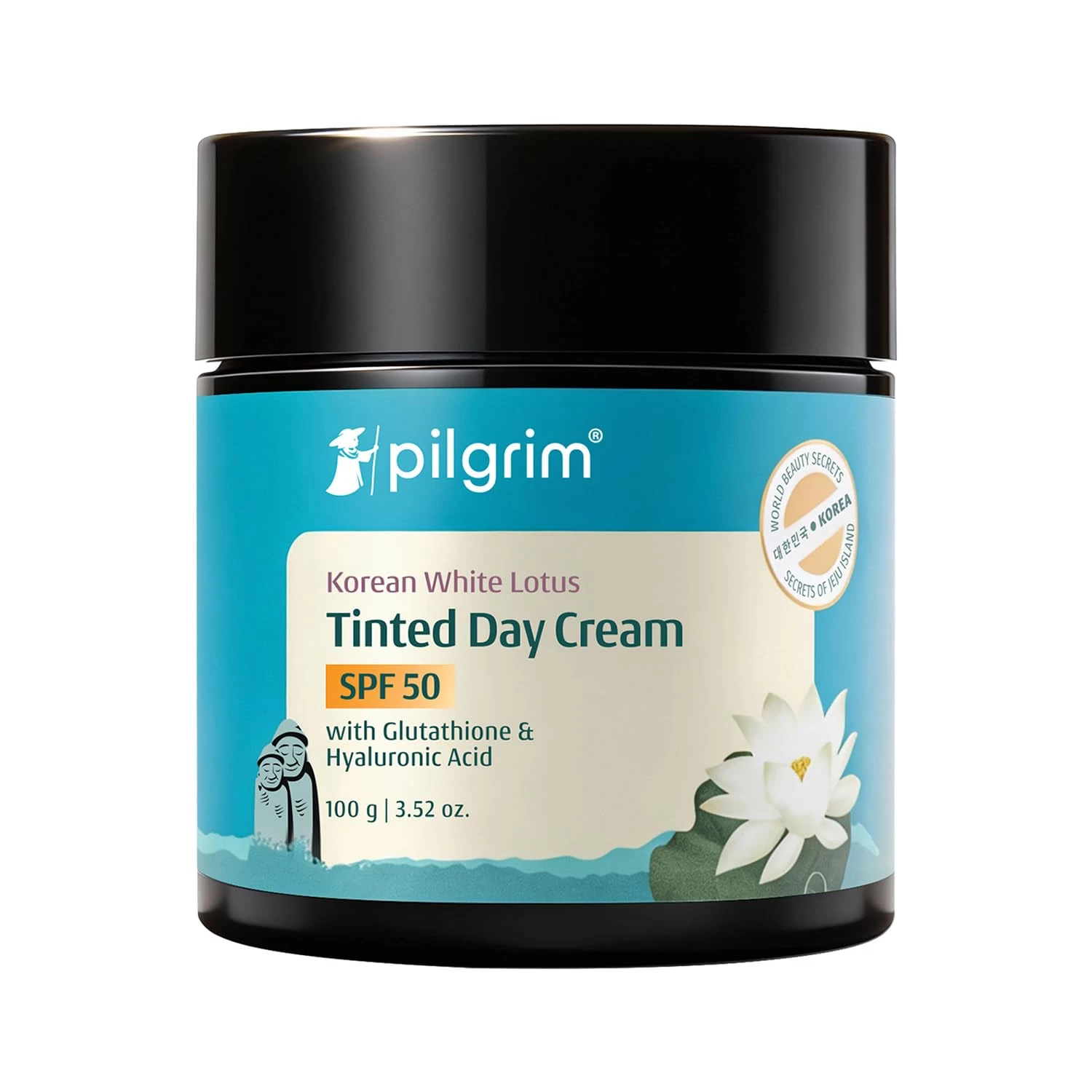 PILGRIM Korean White Lotus Face Cream with SPF 50 | White Lotus Day cream for women daily use | Face cream for dry skin, sensitive skin & oily skin | For Women and Men | 100g