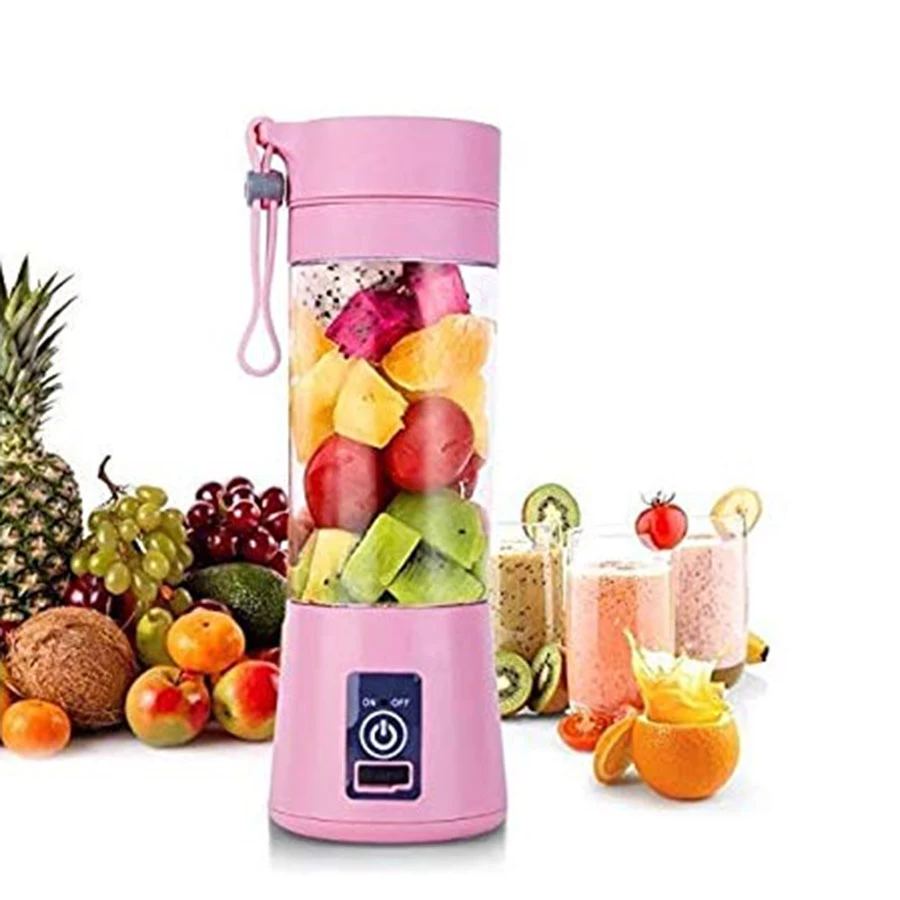 Smart Portable Electric Fruit Juice Maker/Blender USB Rechargeable Mini Juicer/ Work as power bank also Mixer Juicer Jar (0.5 L)