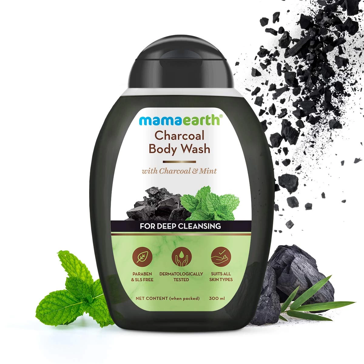 Charcoal Body Wash With Mint 300 ml