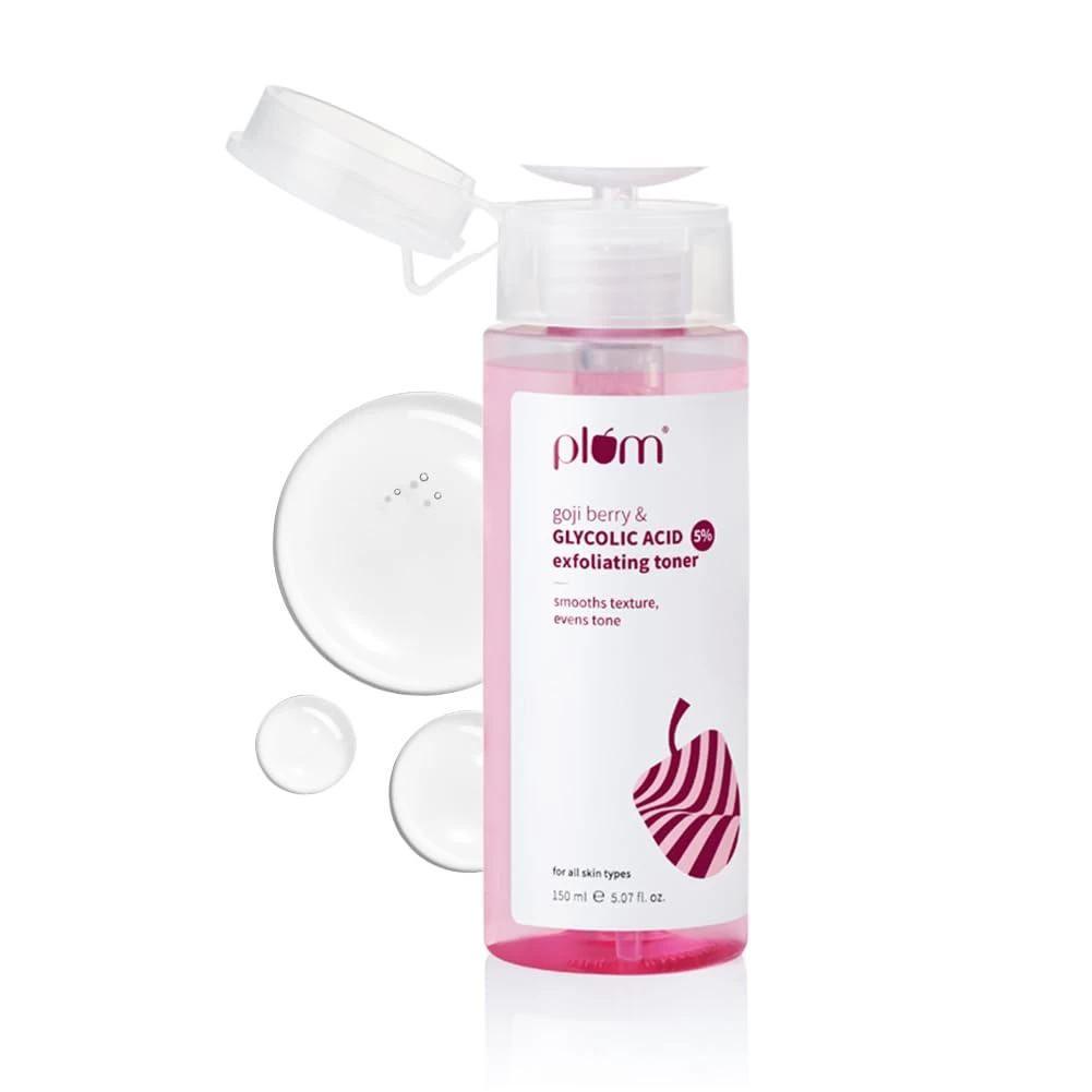 Plum 5% Glycolic Acid & Goji Berry Exfoliating Toner for Glowing skin
