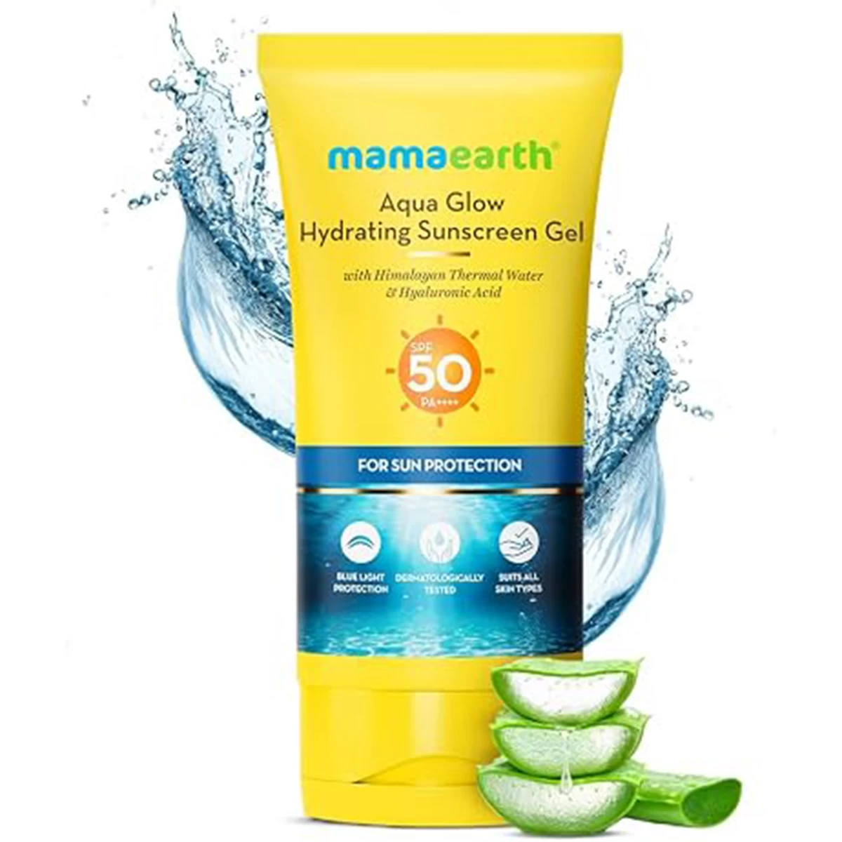 Mamaearth Aqua Glow Hydrating Sunscreen SPF Gel with Himalayan Thermal Water and Hyaluronic AcidShields from UVA&UVB RaysBlue Light ProtectionTan ProtectionFor All Skin TypesUnisex50 g