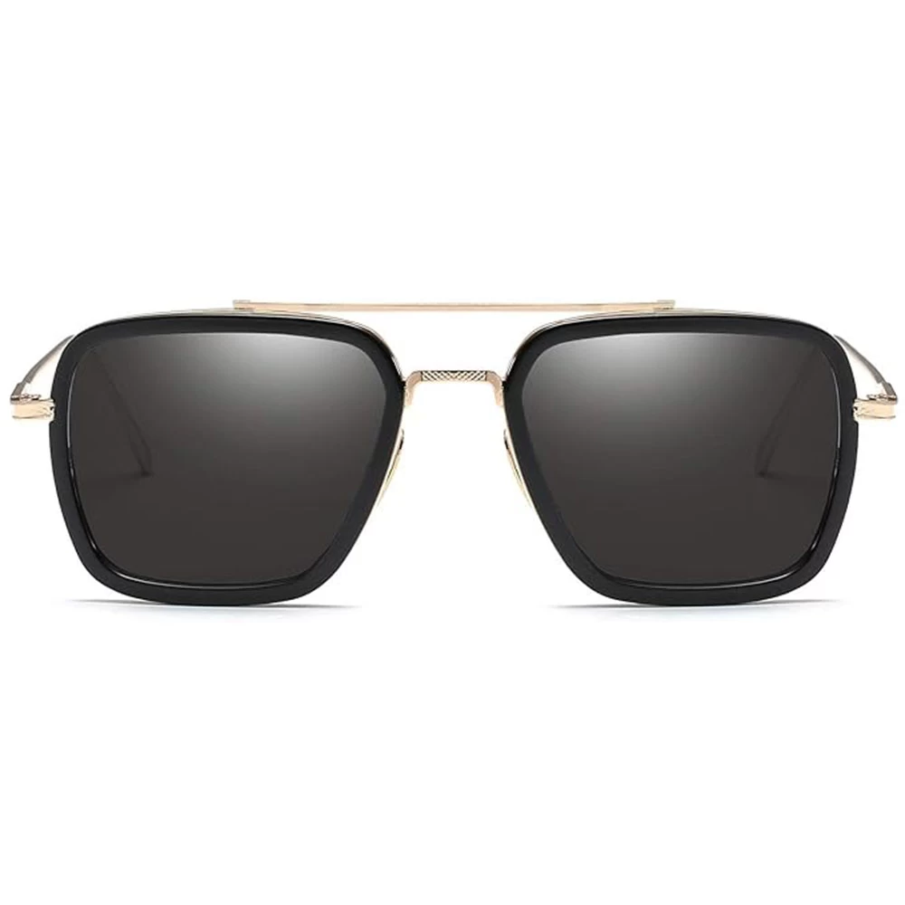 Stylish Golden Metal Frame UV Protection Sunglasses for Men & Women