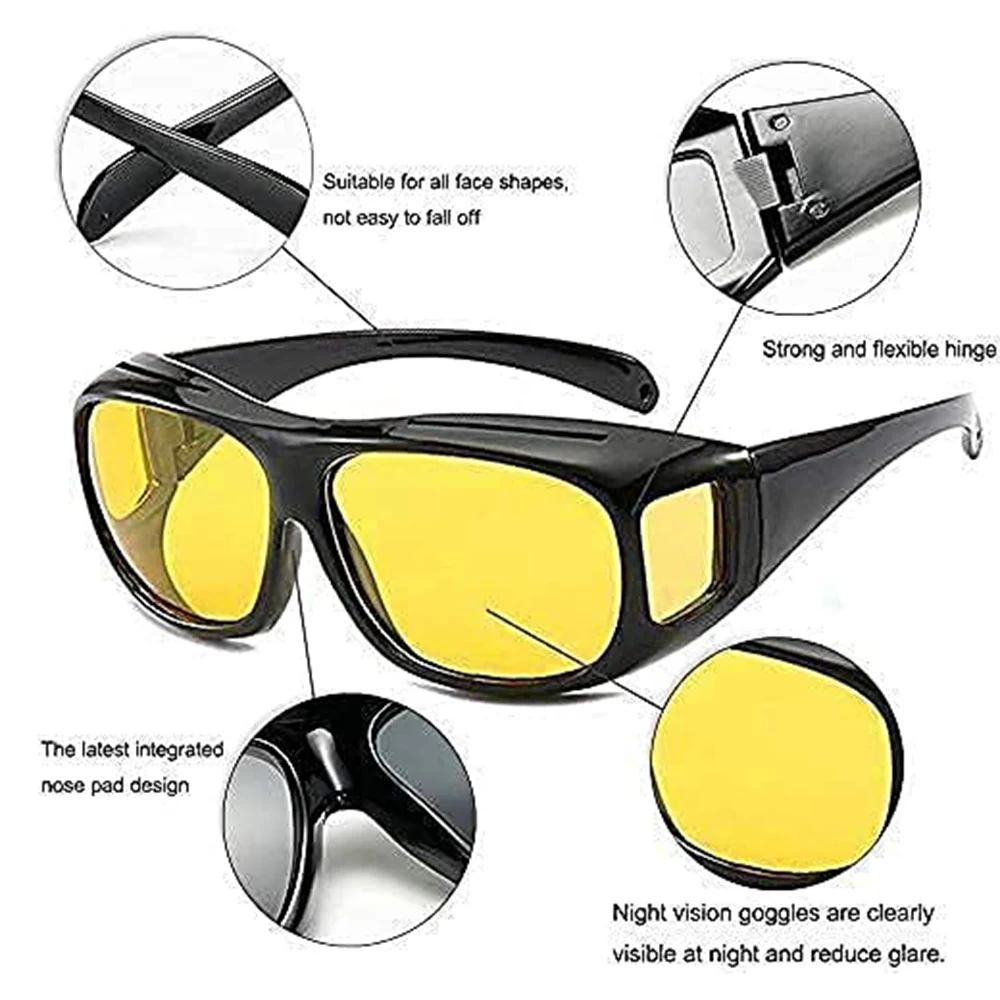 HD Yellow Night Vision Driving Glasses for Men & Women