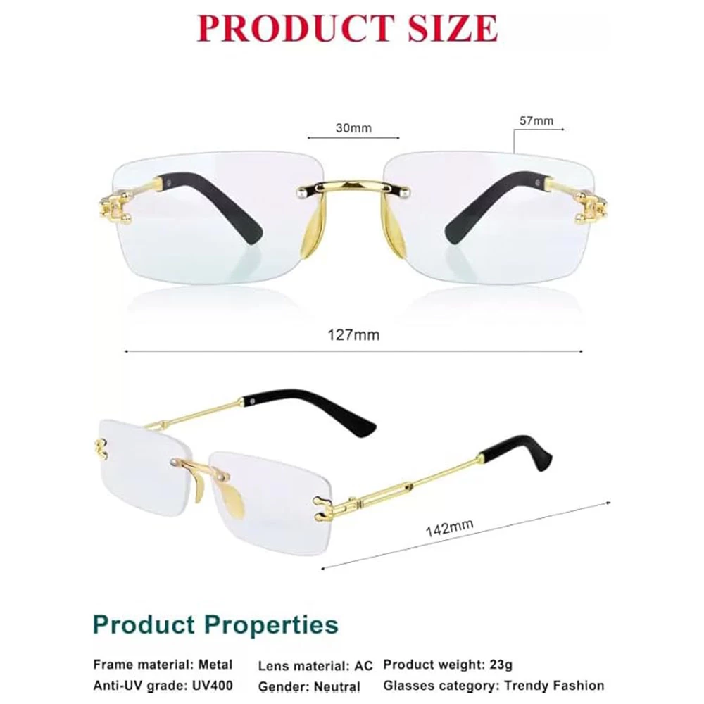 Stylish Golden Metal Frame UV Protection Sunglasses for Men & Women