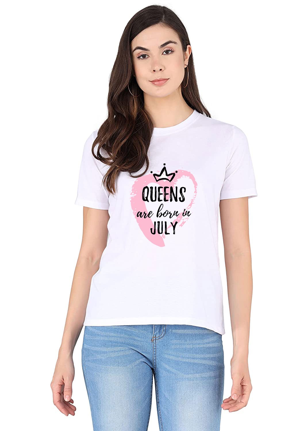 Designer July Birthday printed t-shirt for Women