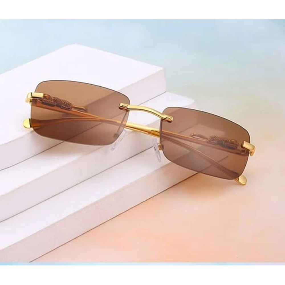 Stylish Golden Metal Frame UV Protection Sunglasses for Men & Women