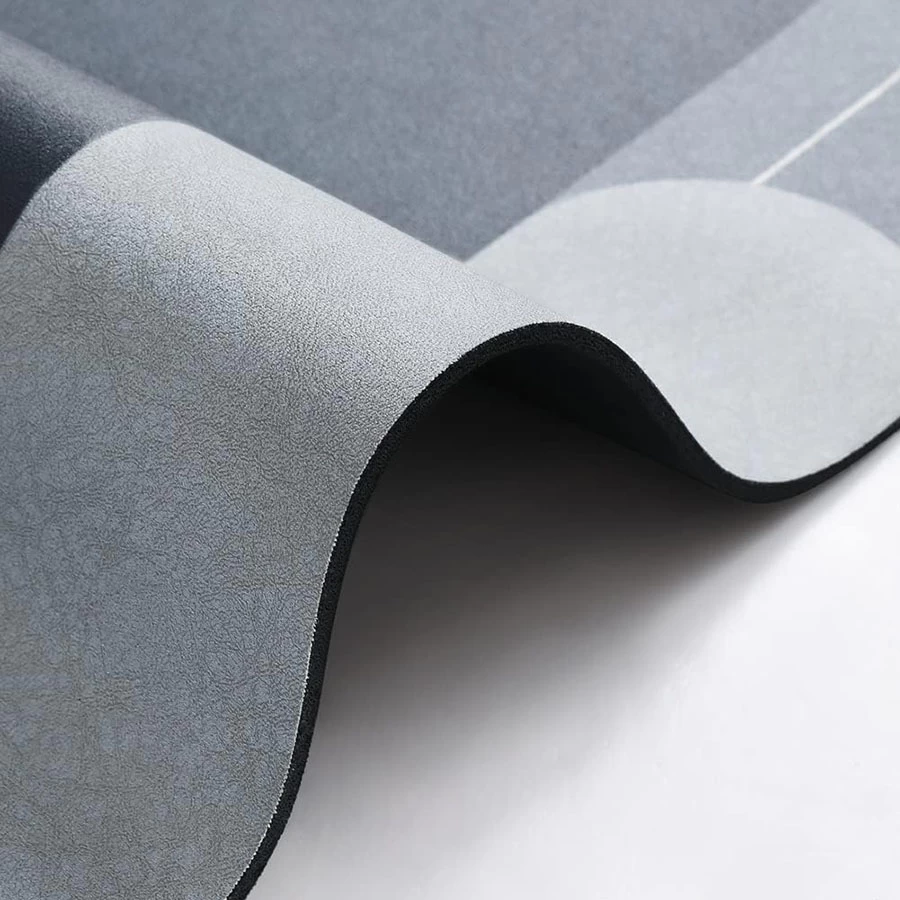 PVC (Polyvinyl Chloride) Door & Floor Mat (Grey, Black, Large)