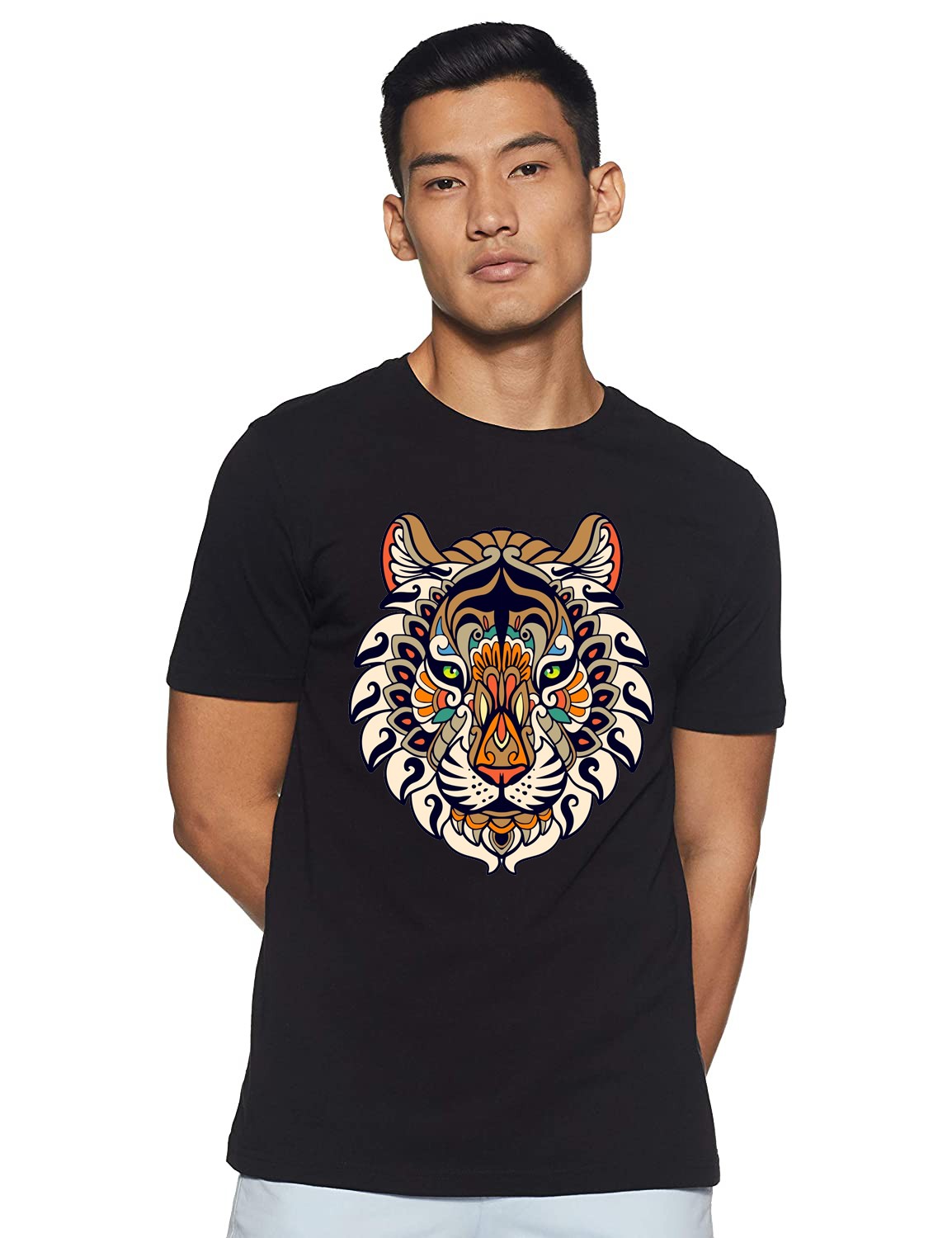 Mandala Face Lion printed tshirt