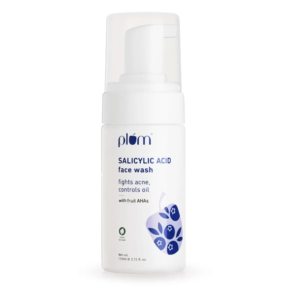 Plum 1% Encapsulated Salicylic Acid Foaming Face Wash | Fights Active Acne, controls oil & deep cleanses pores