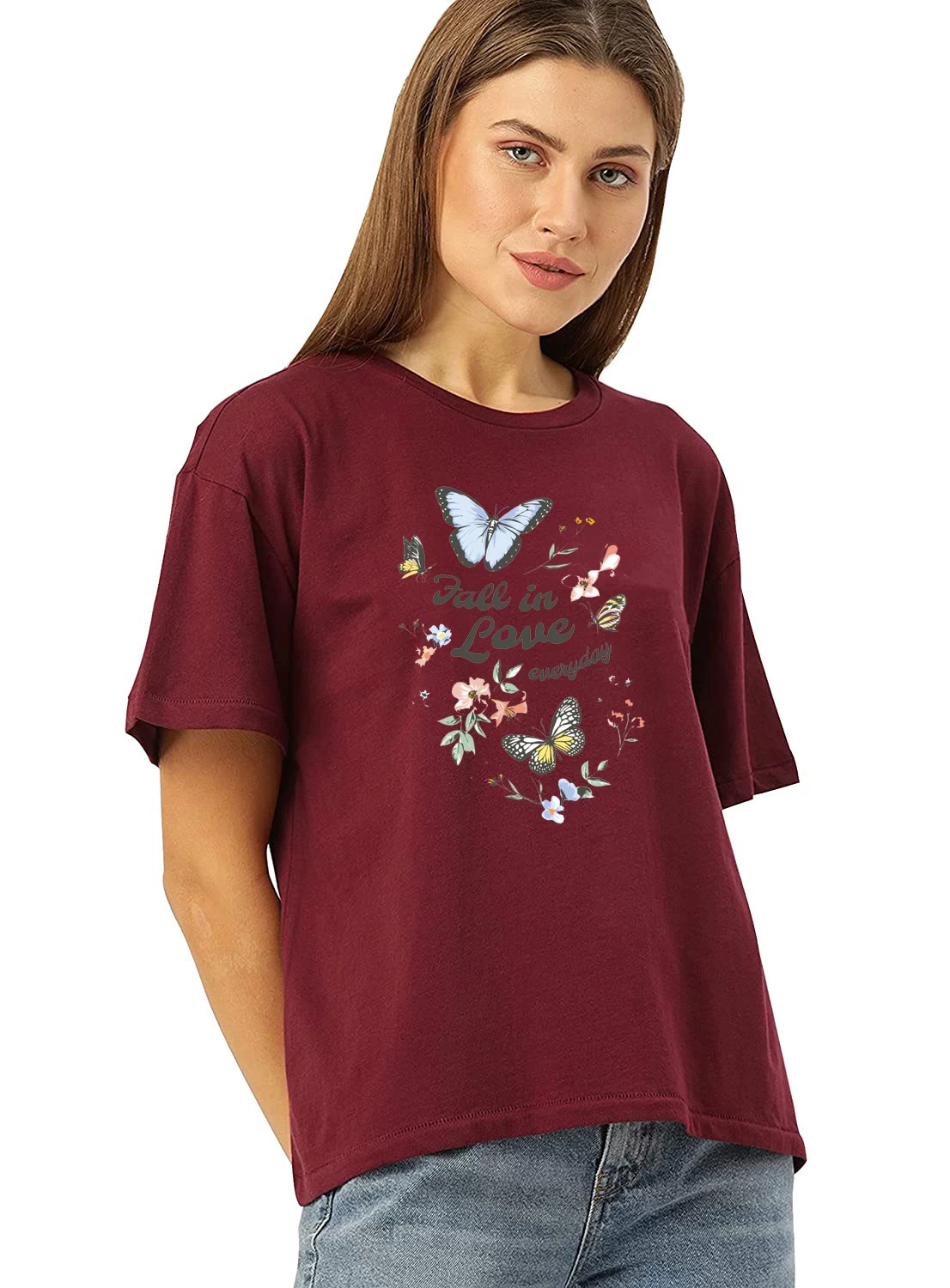 KING Women Printed Round Neck Cotton T-Shirt