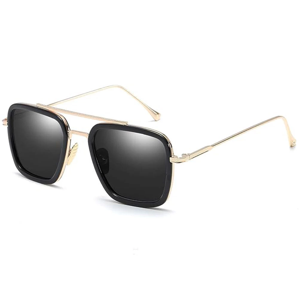 Stylish Golden Metal Frame UV Protection Sunglasses for Men & Women