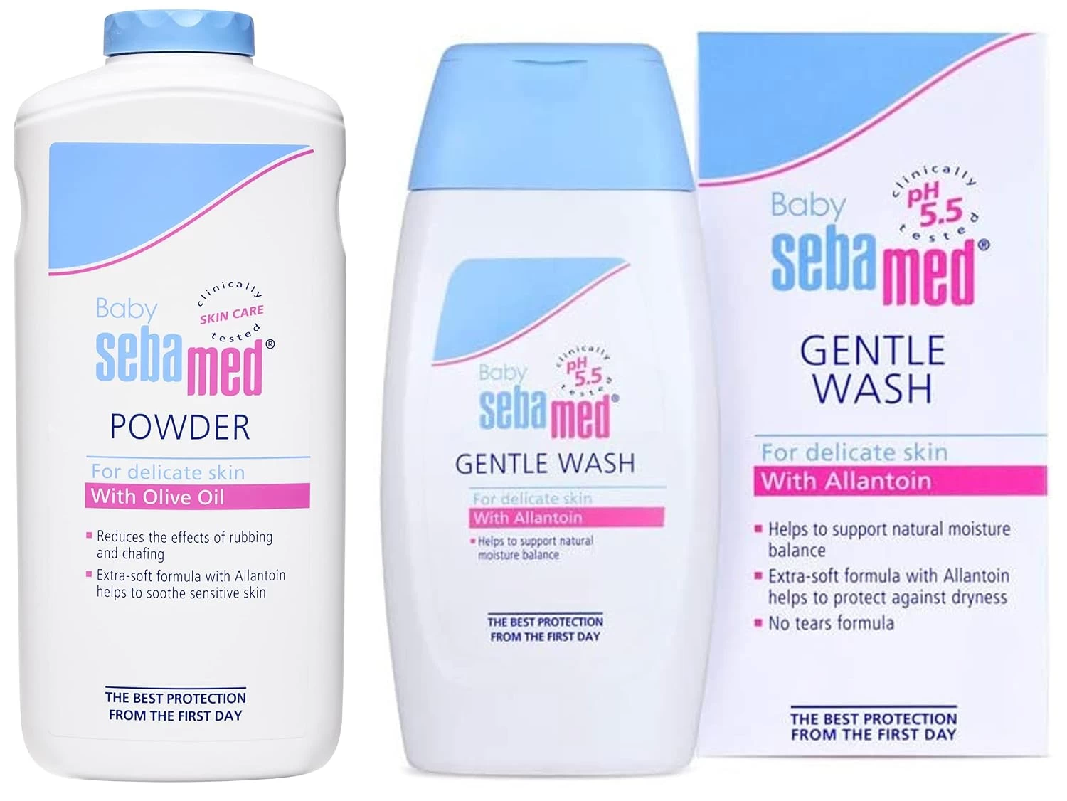 SebaMed Baby Powder, 200g & Baby Wash Extra Soft, 200ml Combo