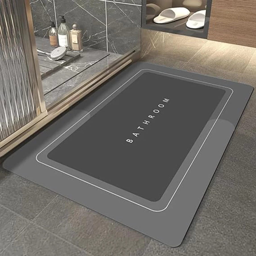 PVC (Polyvinyl Chloride) Door & Floor Mat (Grey, Black, Large)