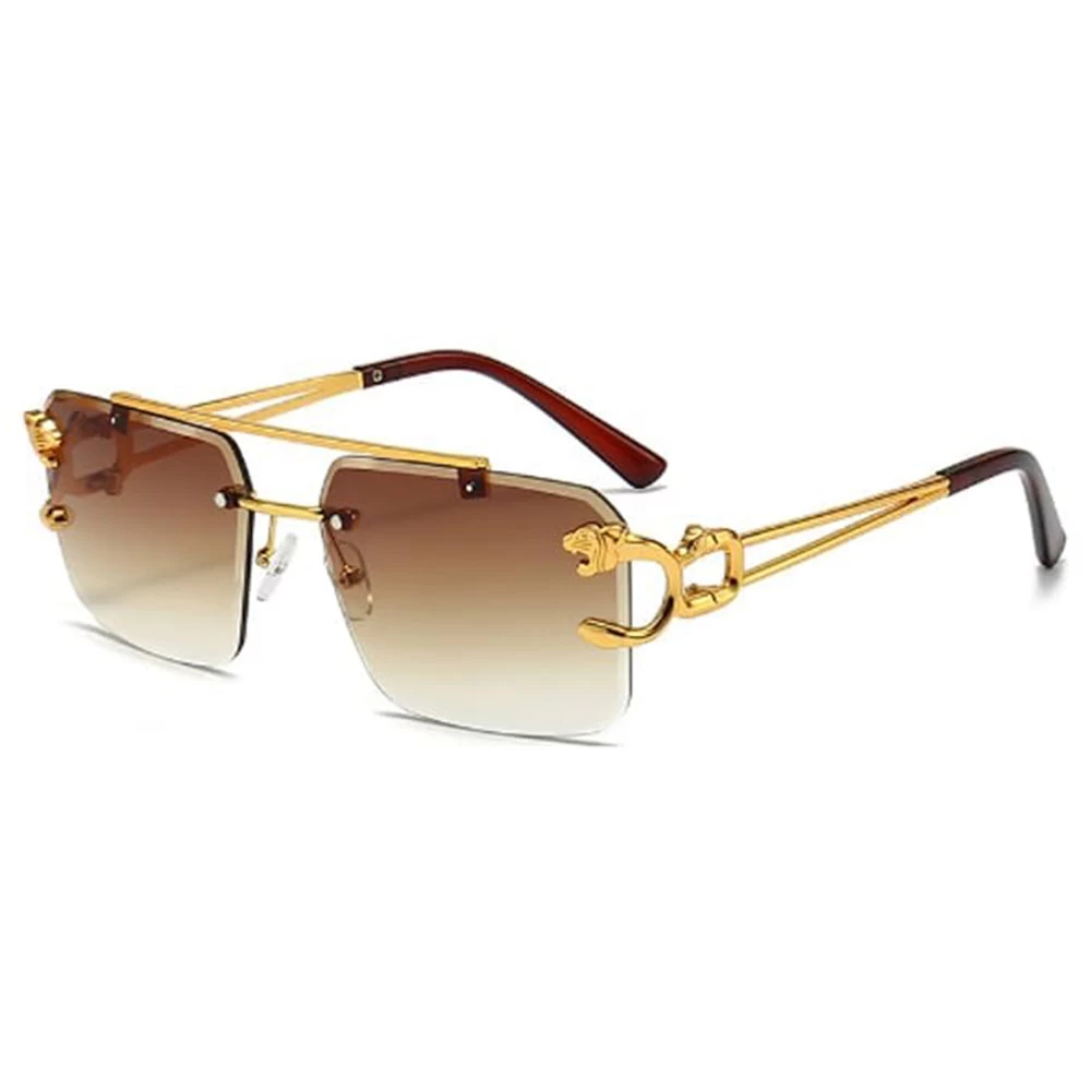 Stylish Golden Metal Frame UV Protection Sunglasses for Men & Women