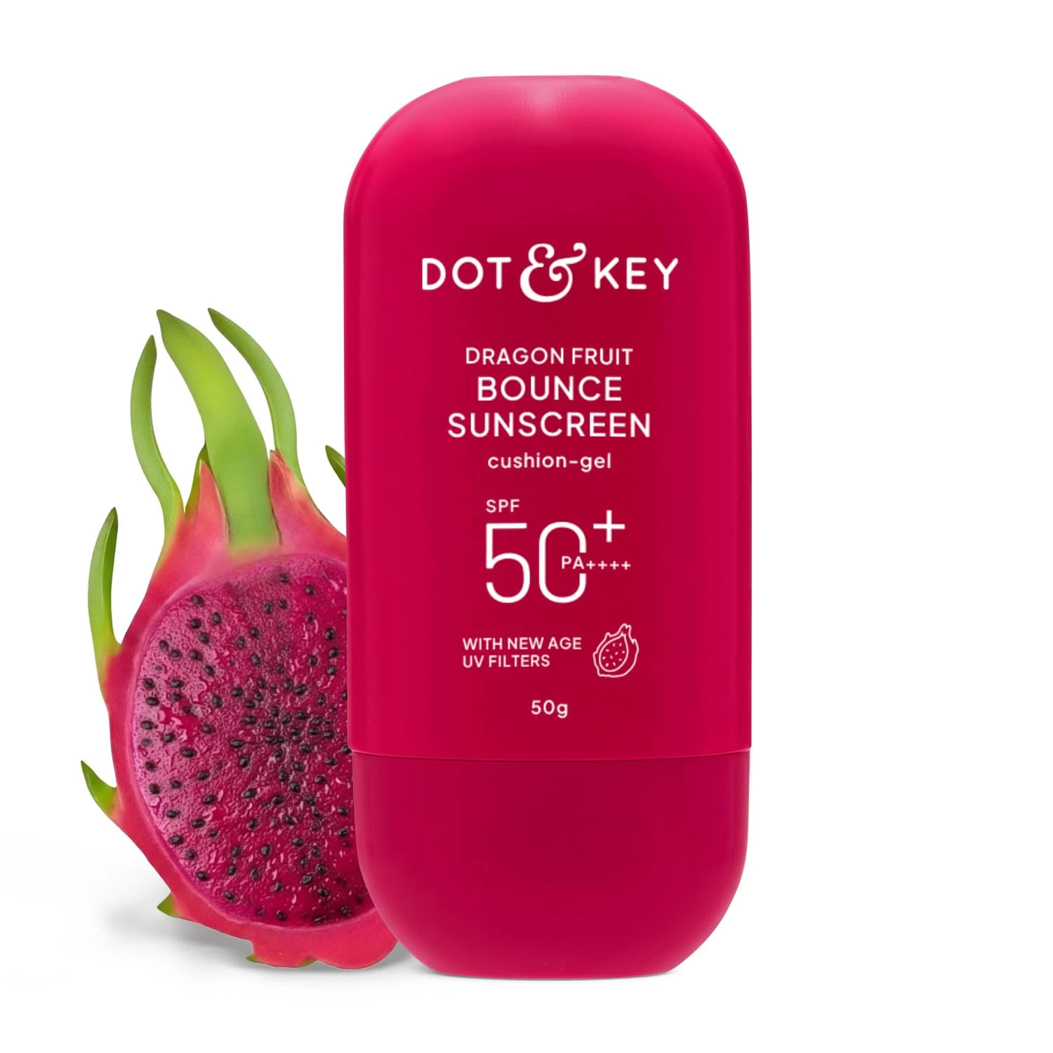 Dot & Key Sunscreen - SPF 50+ PA++++ Dragon Fruit Bounce Sunscreen, invivo tested (50 g)