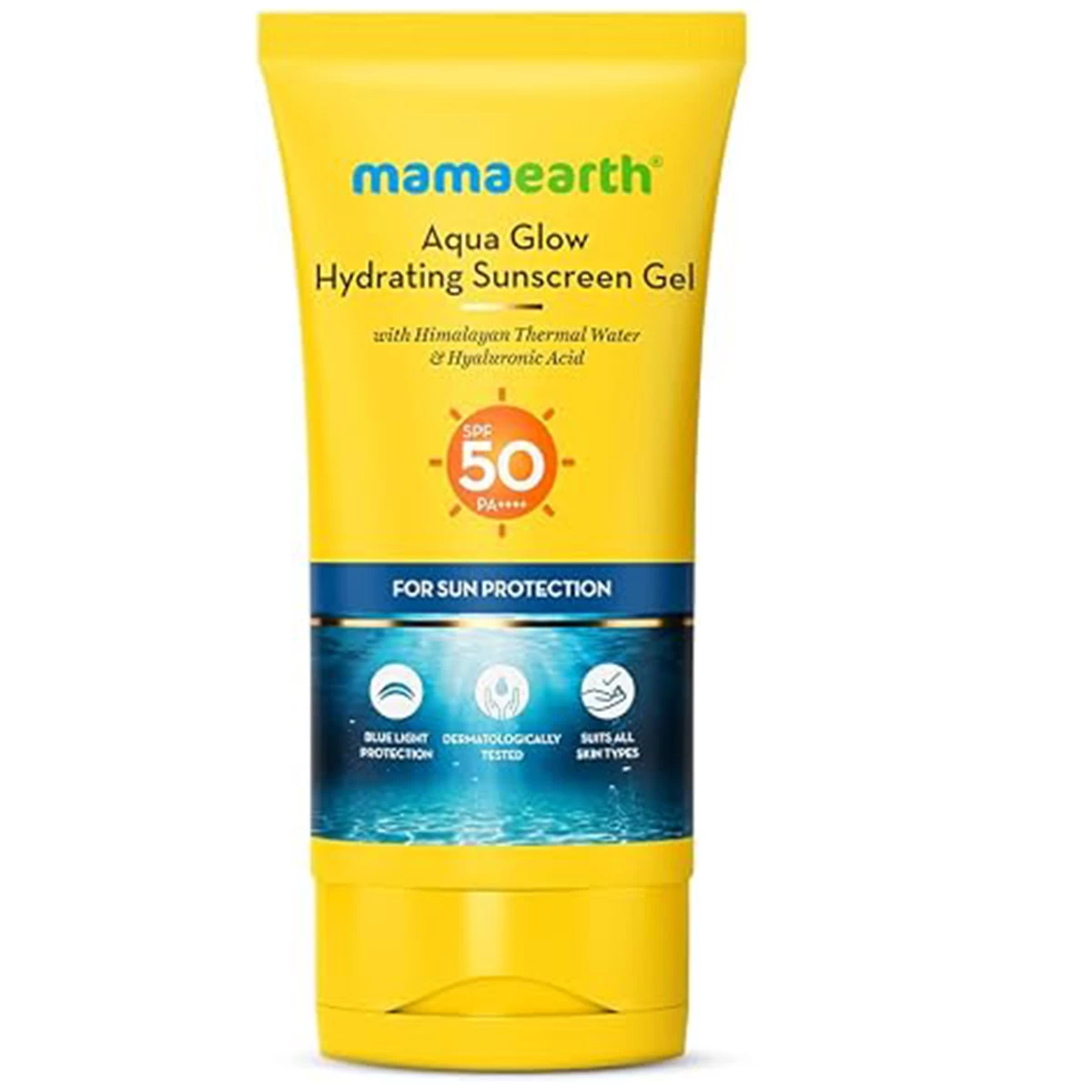 Mamaearth Aqua Glow Hydrating Sunscreen SPF Gel with Himalayan Thermal Water and Hyaluronic AcidShields from UVA&UVB RaysBlue Light ProtectionTan ProtectionFor All Skin TypesUnisex50 g
