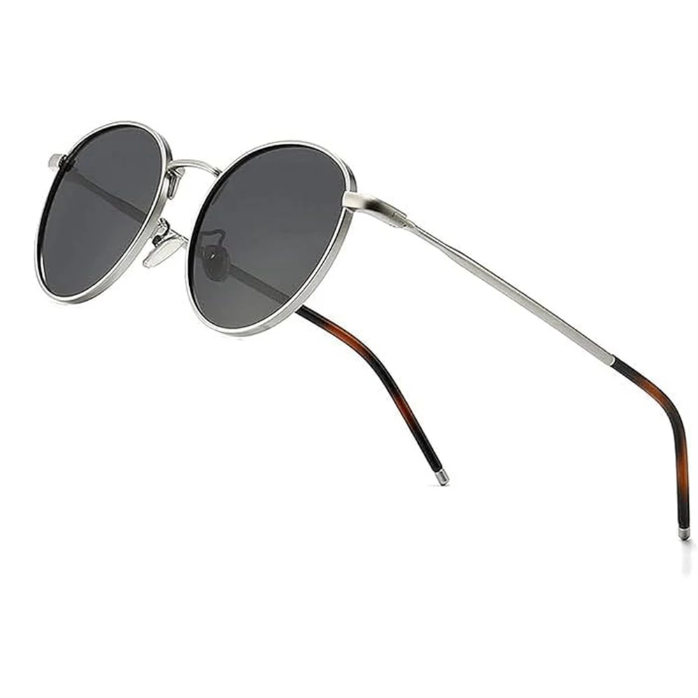 Round Black Colour Sunglasses for Men & Women | UV Protected Stylish Retro Shades