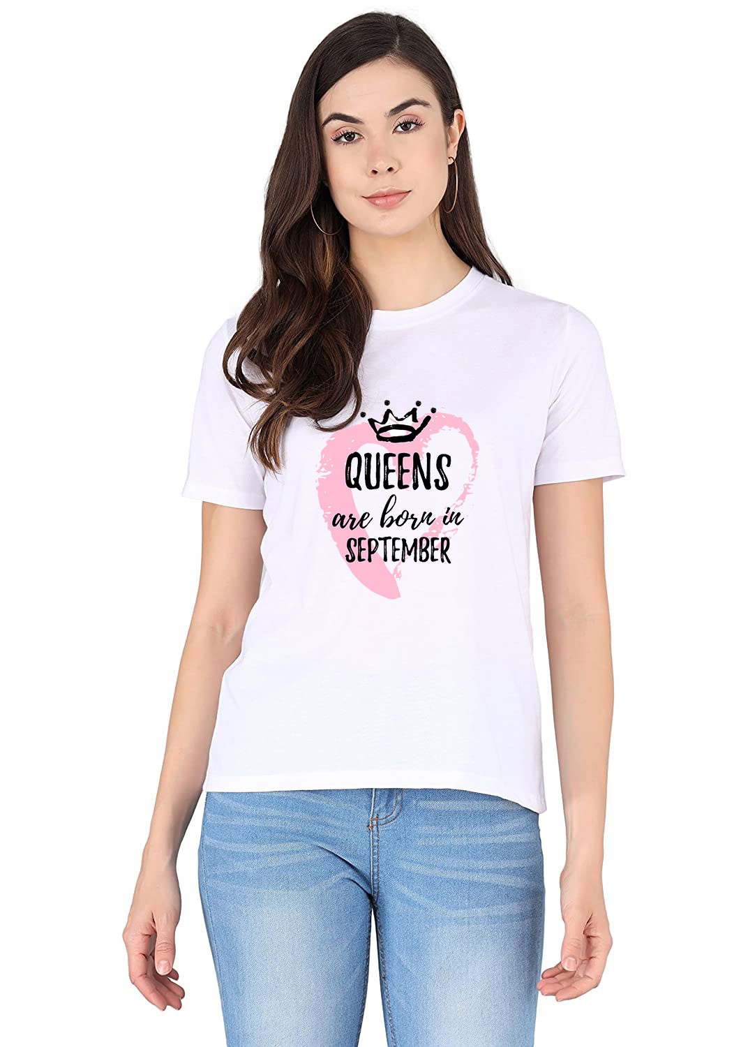 Designer September Birthday printed t-shirt for Women