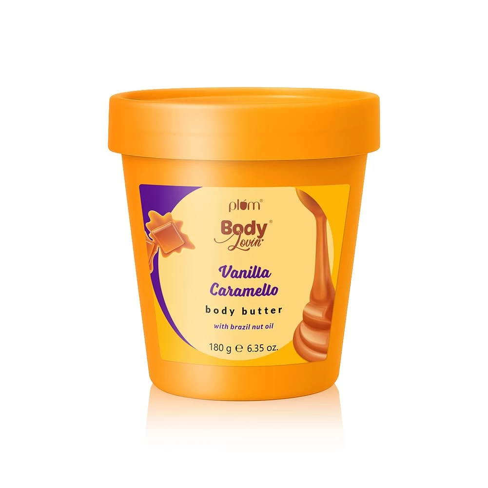 Plum BodyLovin' Vanilla Caramello Body Butter | Shea Butter & Brazil Nut Oil for Deep Moisturization