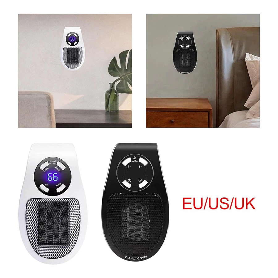 Small Heater EU Adapter Plug with Remote Controller for Study Office Bedroom | Home & Garden | Home Improvement | Heating Cooling & Air | Space Heaters
