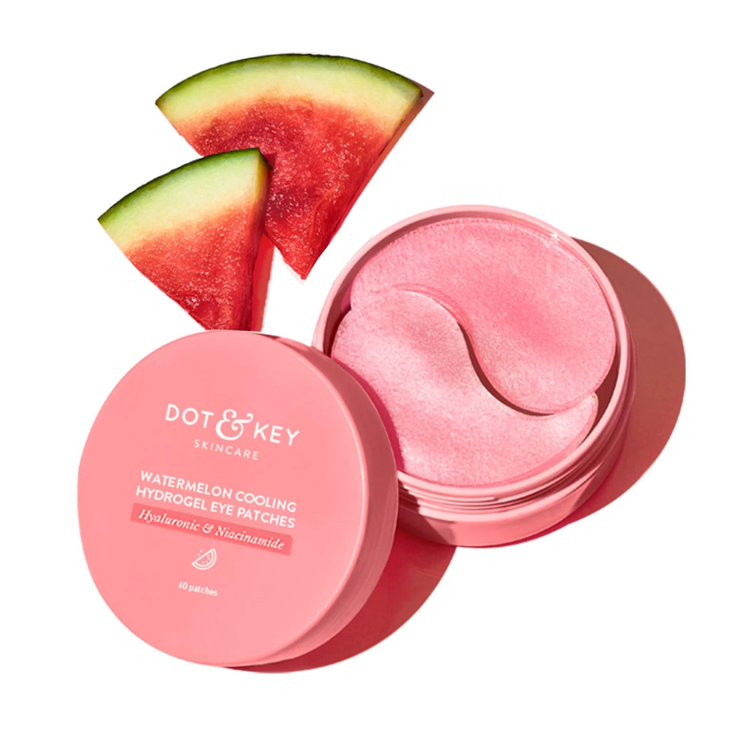Dot & Key Watermelon Cooling Hydrogel Under Eye Patches for Dark Circles & Puffiness Reduction | With Hyaluronic & Niacinamide | Eye Patches | Instantly Hydrates, & De-Puffs |
