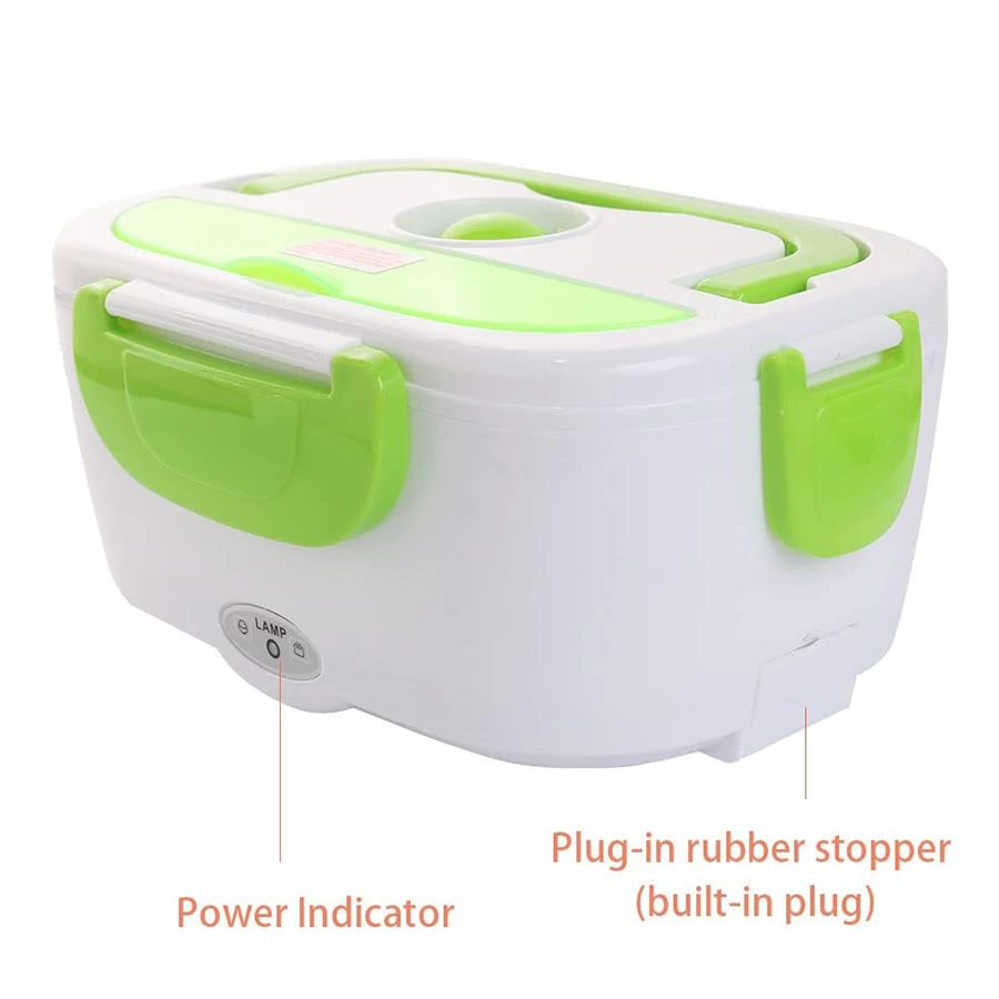 Electric Lunch Box 2 in 1, Electric Lunch Box Food Heater Car and Home Use Portable Lunch Heater 110V & 12V 40W - Stainless Steel Portable Food Warmer