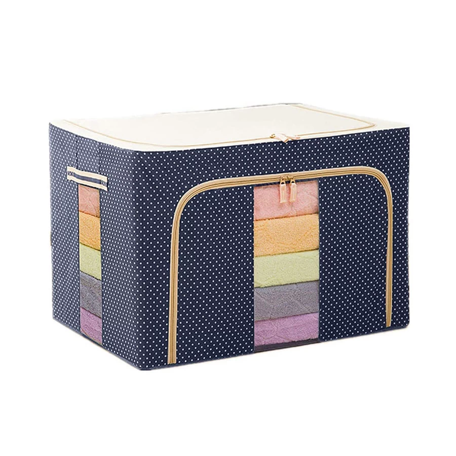 Storage Organizer Folding Almira Steel Frame Cloth Box Steel Frame Collapsible Wardrobe Storage Organizer Bag (Multicolor)