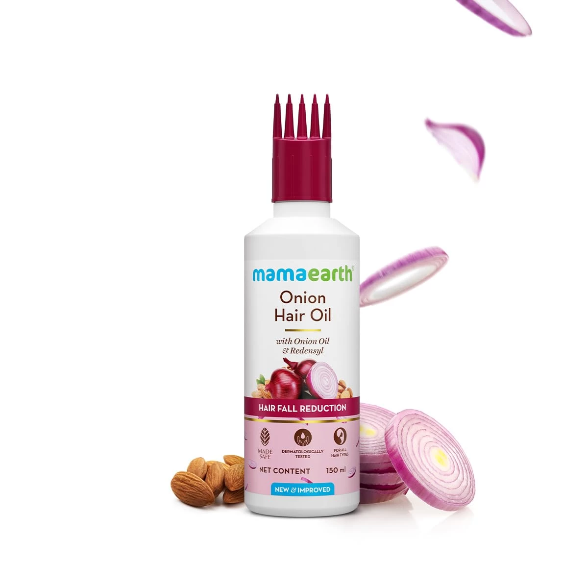 Mamaearth Onion Hair Oil with Onion Oil & Redensyl for Hair Fall Control | Boosts Hair Growth | Adds Strength & Shine