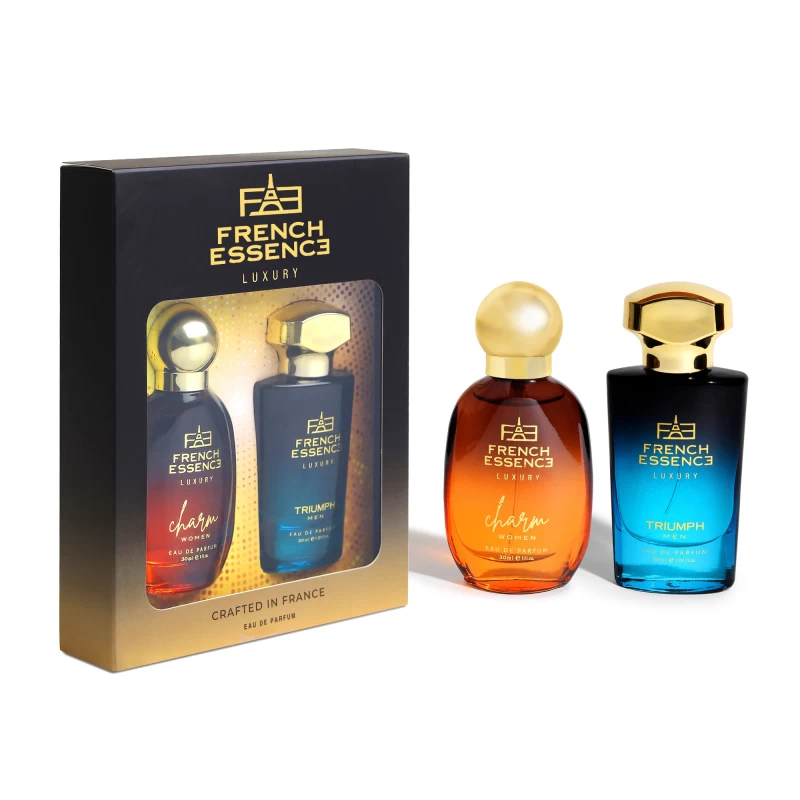 French Essence Perfume Gift Set for Men & Women | Charm 30ml & Triumph 30ml Combo | Long-Lasting Fragrance |