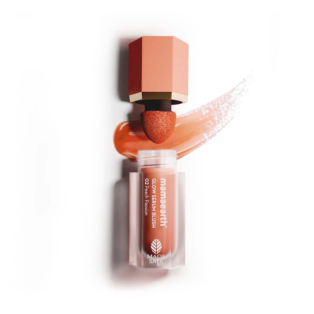 Mamaearth Glow Serum Blush with Vitamin C & Peach Extract - 5 ml - Peach Passion | Weightless Serum Formula | Long-lasting | Blendable, Water-like Textur