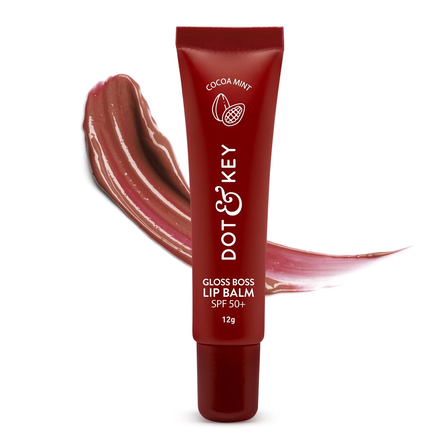 Dot & Key Gloss Boss Lip Duo | Strawberry Crush SPF 50 Lip Balm 12gm & Cocoa Mint SPF 50 LipBalm 12gm | Sun Protected Tinted Lip Balm for Women | Fades Pigmentation | Moisturizes Dry & Flaky Lips