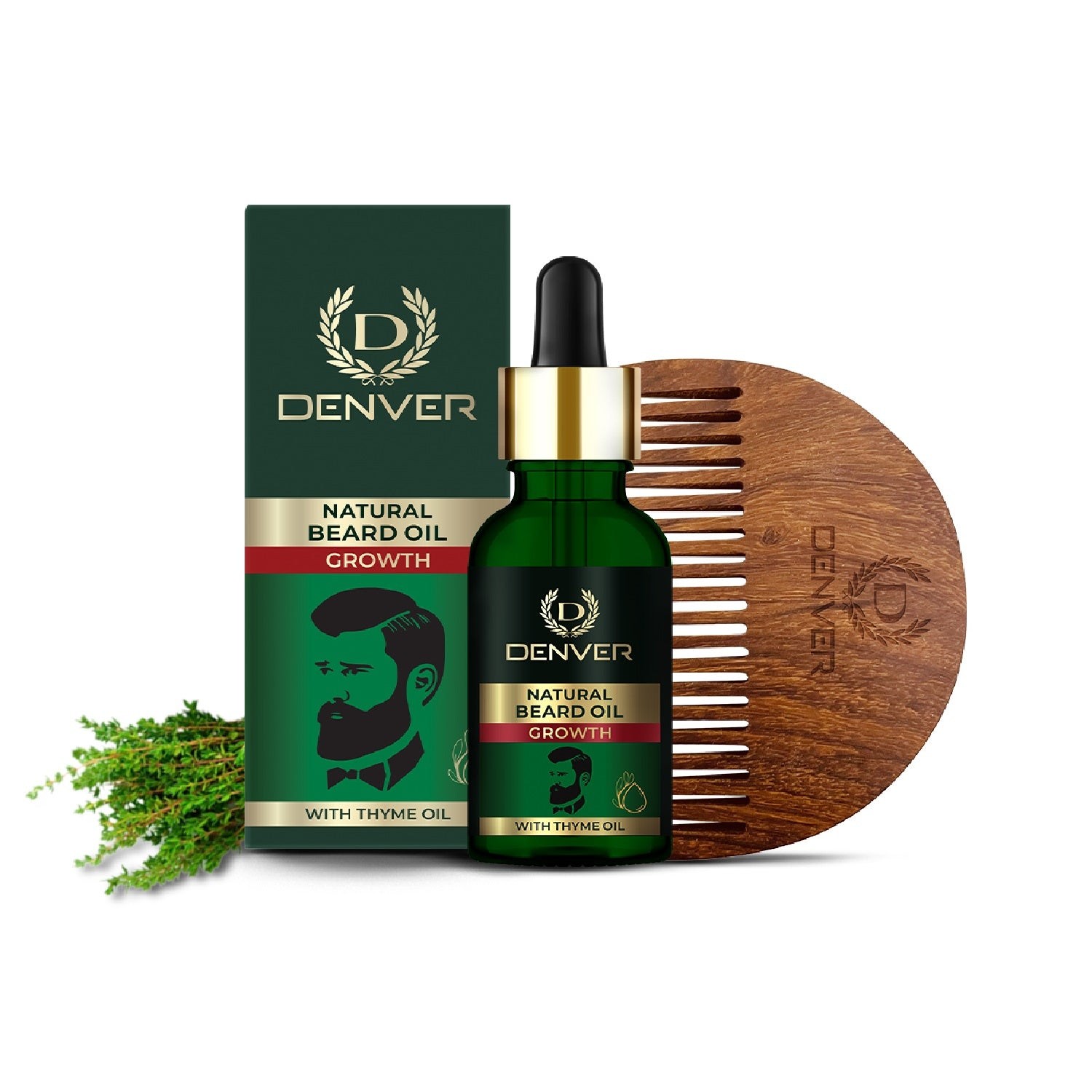 Denver Natural Beard Oil Growth 30ml with free wooden comb