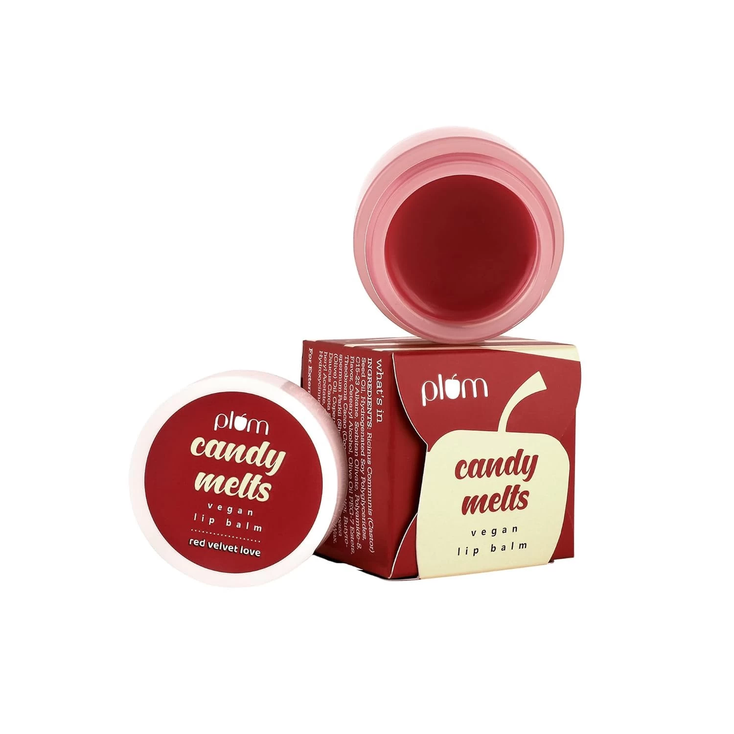 Plum Candy Melts Vegan Lip Balm | Red Velvet Love | Intense Moisturization