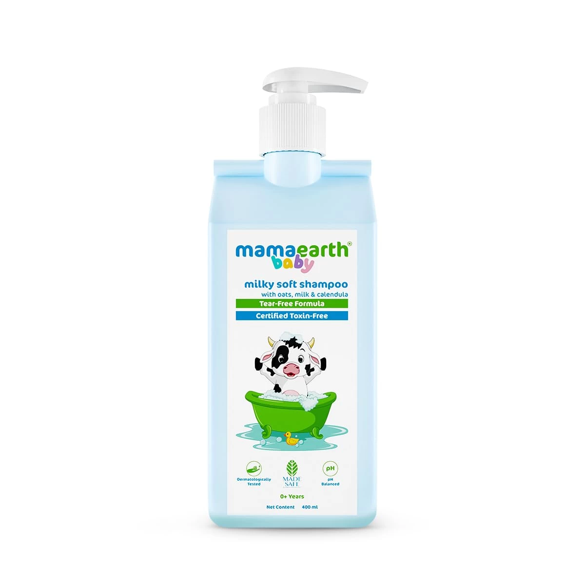 Mamaearth Milky Soft Shampoo For Babies - 400 ml | Infused with Oats, Milk and Calendula | Gently Cleanses Hair, Balances Scalp pH & Makes Hair Soft & Smooth