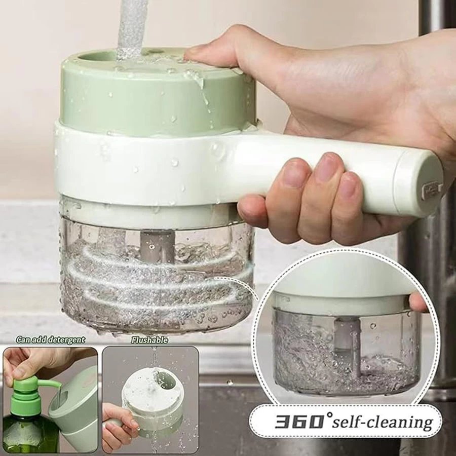 4 in 1 Handheld Electric Vegetable Chopper Electric Vegetable & Fruit Chopper (1 x Electric Chopper)