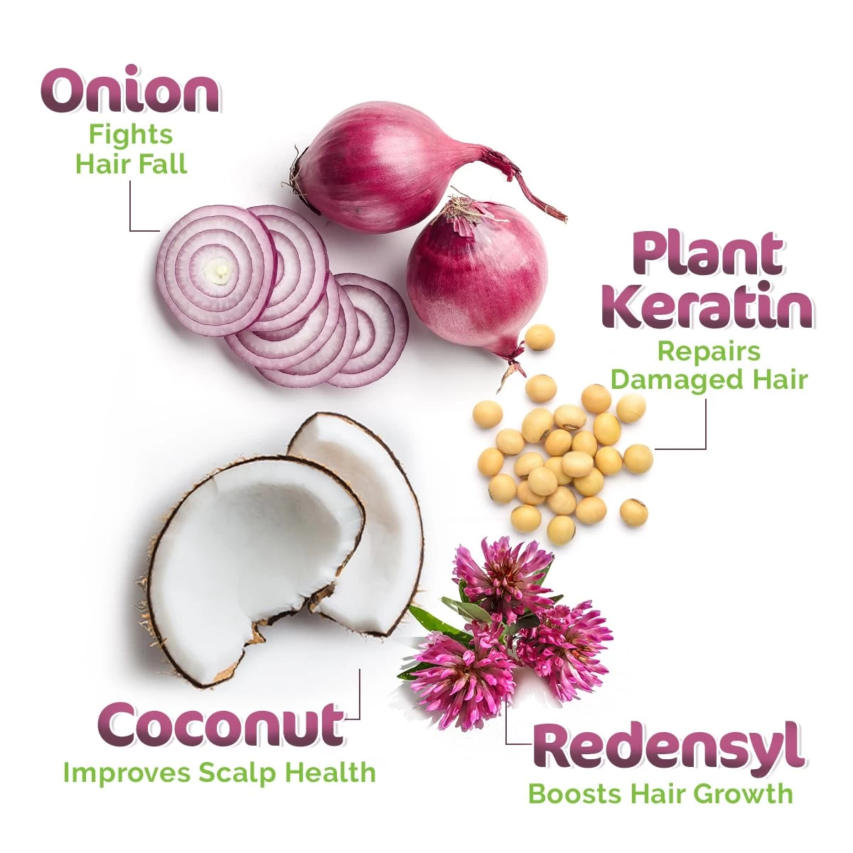 3Pcs Onion Hair Oil-Shampoo & Conditioner Combo -250ml Each