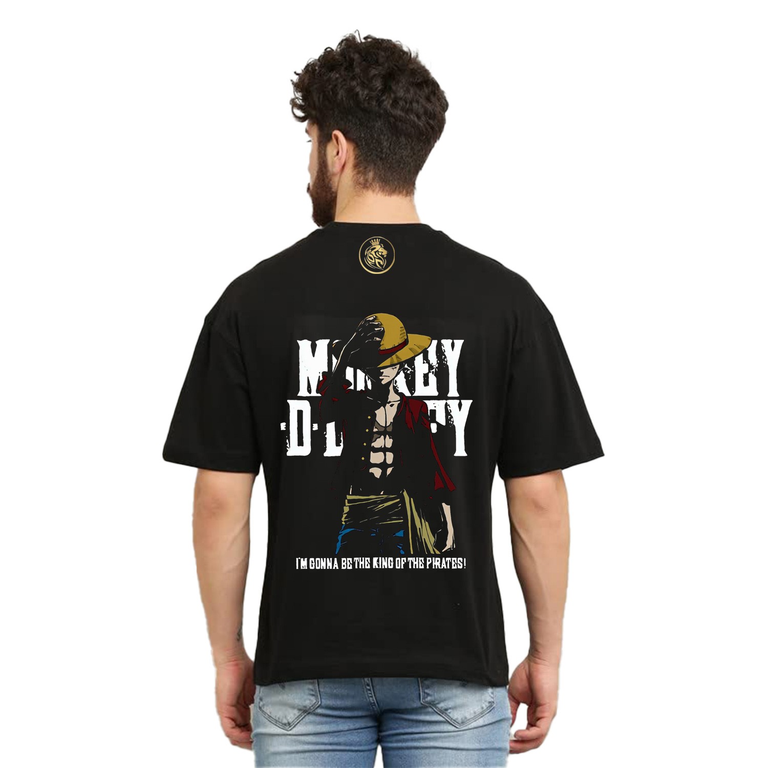 Mens over size luffy printed Cotton T-shirt