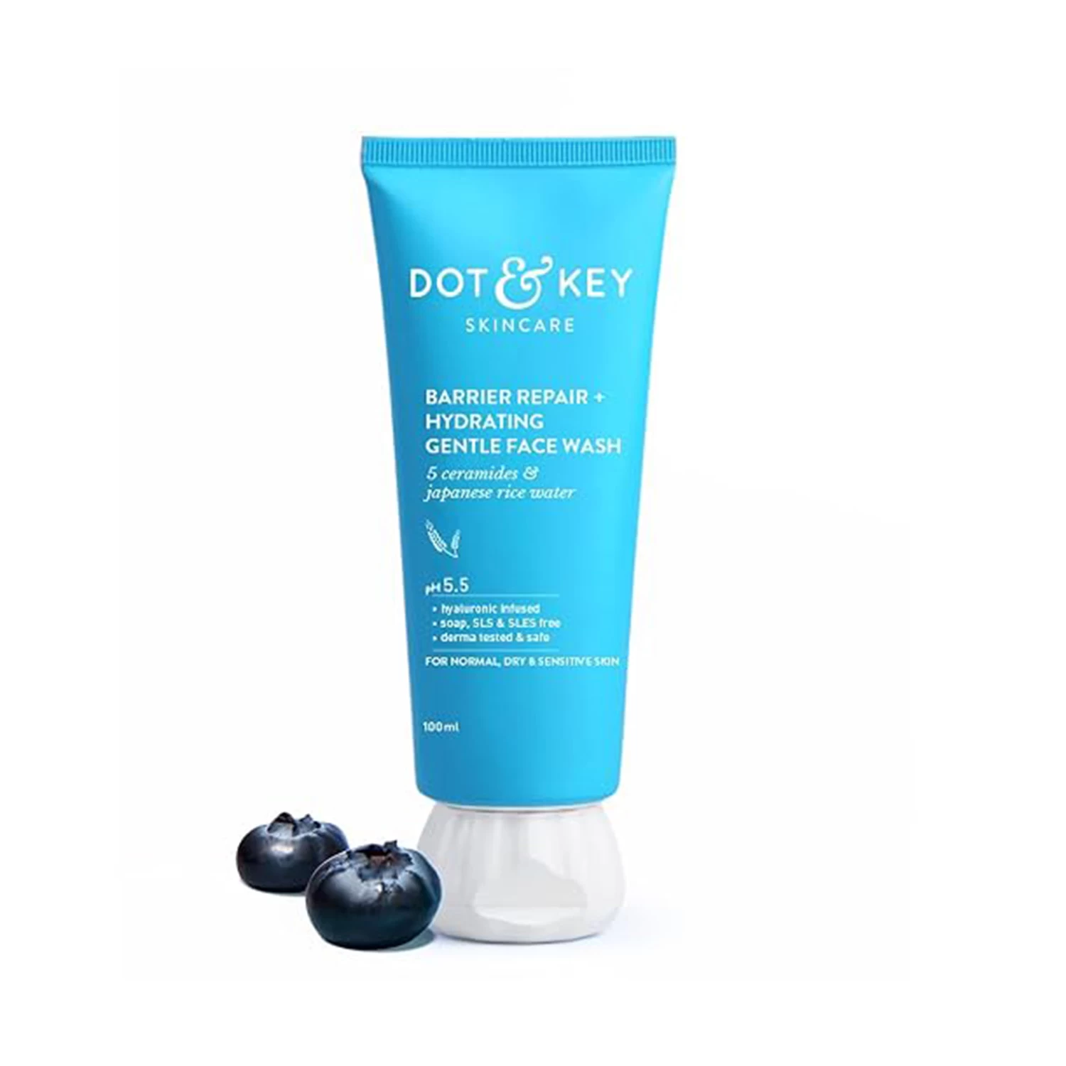 DOT & KEY Barrier Repair + Hydrating Gentle Face Wash With Probiotic | Ceremide Face Wash| For Dry Skin,Normal Skin &Sensitive Skin | Gently Cleanses Skin From Dirt &Oil