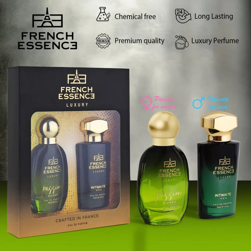 French Essence Perfume Gift Set for Men & Women | Passion 30ml & Intimate 30ml Combo | Long-Lasting Fragrance |