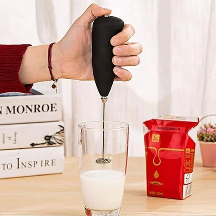 Coffee Beater Milk FROTHER Shaker Electric Foam Maker & Mixer Hand Blender Mini Handy Manual Battery Operated Egg Beater LASSI Butter GHEE Maker
